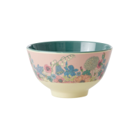 Pink Flower Collage Print Small Melamine Bowl Rice DK