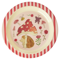 Happy Forest Pink Hedgehog Print Kids Melamine Plate Rice DK