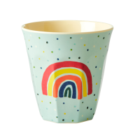 Blue Dot & Rainbow Print Melamine Cup By Rice DK