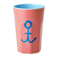 Anchor Print Melamine Tall Cup By Rice