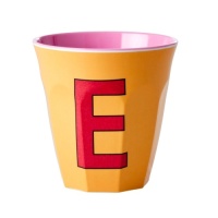 Alphabet Melamine Cup Letter E on Apricot by Rice DK