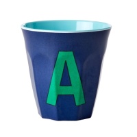 Alphabet Melamine Cup Letter A on Blue by Rice DK