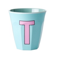 Alphabet Melamine Cup Letter T on Mint by Rice DK