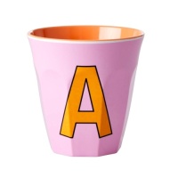 Alphabet Melamine Cup Letter A on Pink by Rice DK