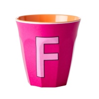 Alphabet Melamine Cup Letter F on Pink by Rice DK