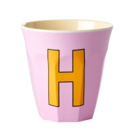 Alphabet Melamine Cup Letter H on Pink by Rice DK
