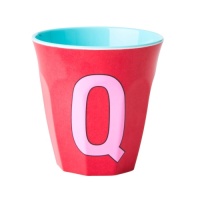 Alphabet Melamine Cup Letter Q on Pink by Rice DK