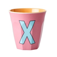 Alphabet Melamine Cup Letter X on Pink by Rice DK