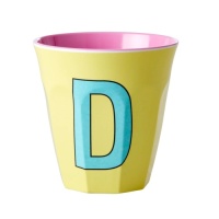 Alphabet Melamine Cup Letter D on Yellow by Rice DK