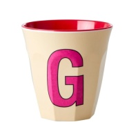 Alphabet Melamine Cup Letter G on Pastel Yellow by Rice DK