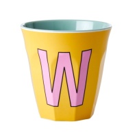 Alphabet Melamine Cup Letter W on Apricot by Rice DK
