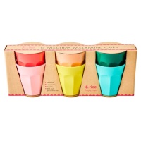 Set of 6 Melamine Cups Called Dance Colors By Rice