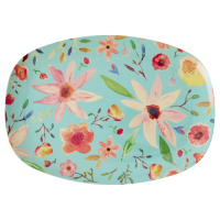 Selma Flower Print Rectangular Melamine Plate Rice