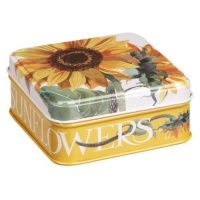 Sunflower Print Small Square Tin By Emma Bridgewater