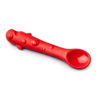 Red Silicone Baby Spoon  Fish Shaped Handle CKS Zeal