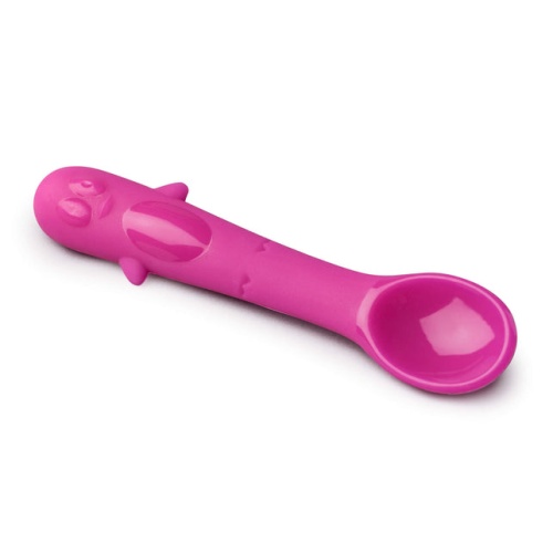 Pink Silicone Baby Spoon Penguin Handle CKS Zeal